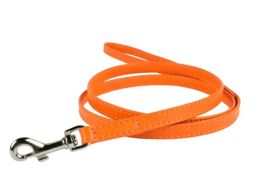 Bestseller Vodítko kožené Glamour Classic - oranžové (122cm/25mm)