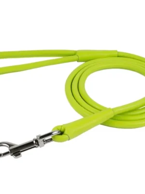 Vodítko kožené Glamour Round - zelené (122cm/13mm) Populair