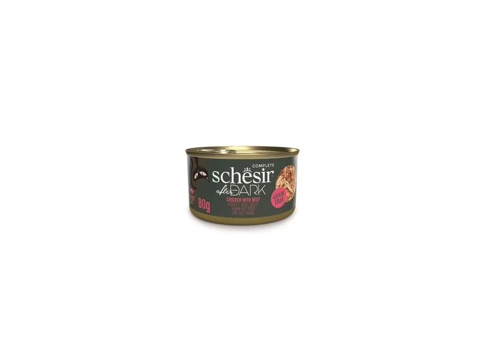 Schesir Cat konz. After Dark Wholefood kuře/hovězí 80g Koopje