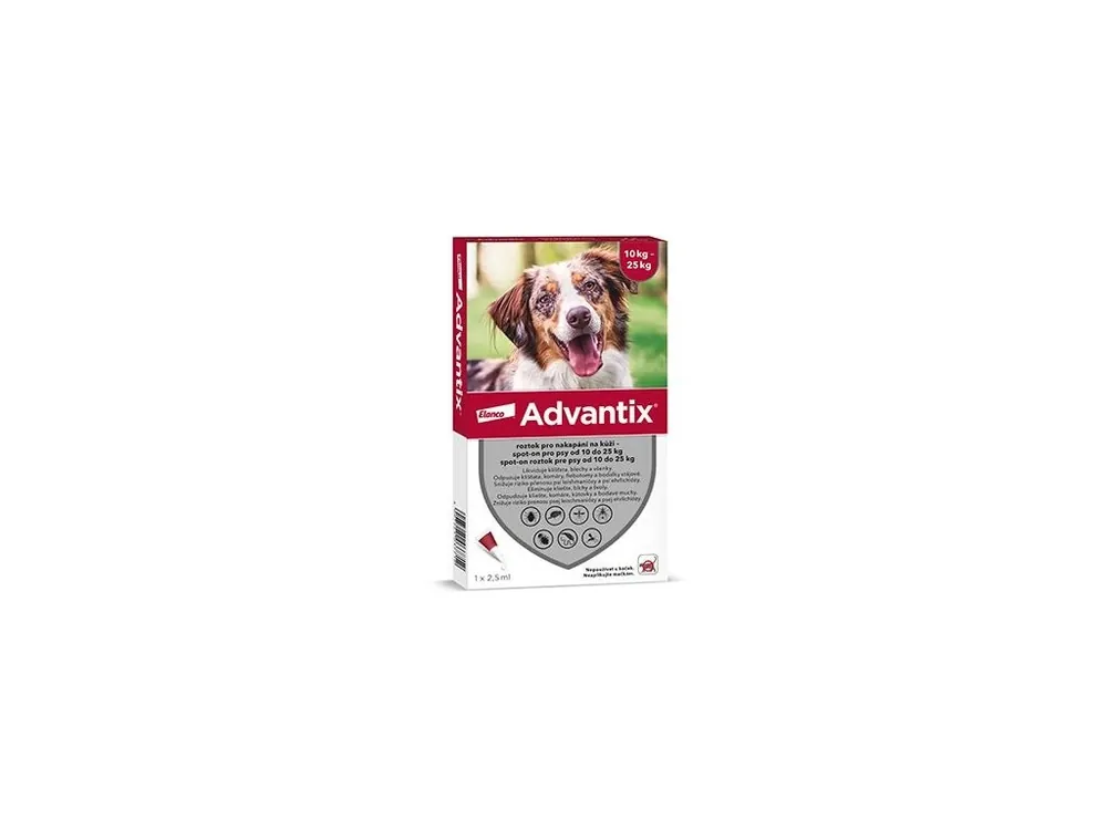 Uitverkoop Advantix Spot On 1x2,5ml pro psy 10-25kg (1 pipeta)