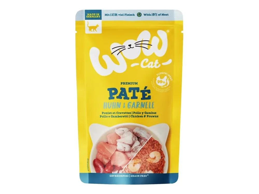 WOW Cat kapsička Paté Kuře s krevetami Adult 125g Exclusieve Aanbieding