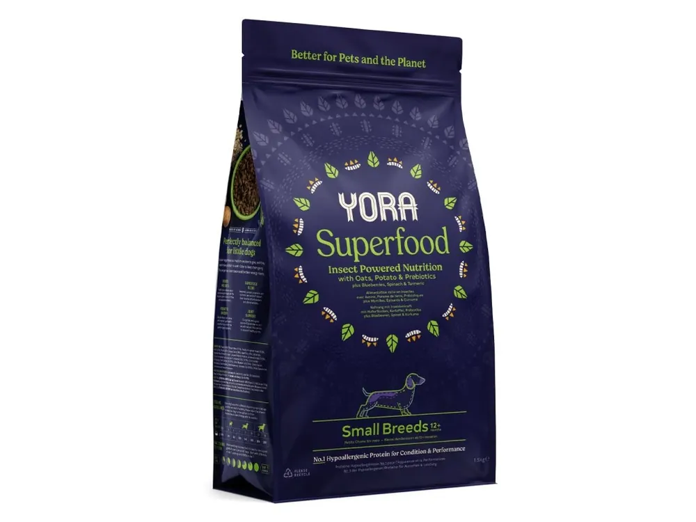 Snelle Levering YORA granule z hmyzu Superfood Adult Small Breeds 1,5kg