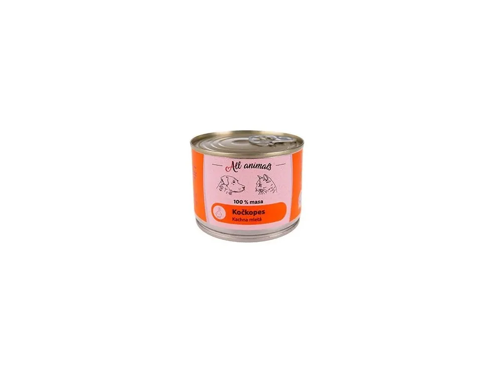All Animals kočkopes Kachna mletá 200g Uitverkoop