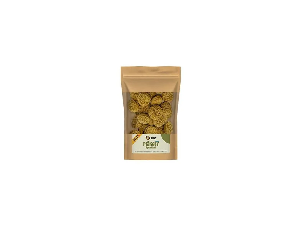 Beperkte Voorraad DINGO piškoty se špenátem bezlepkové 250g