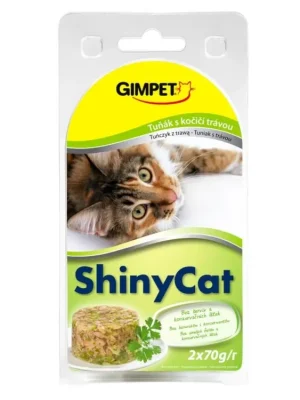 Gimpet kočka konz. ShinyCat tuňak/koc.tráv 2x70g Finale Uitverkoop