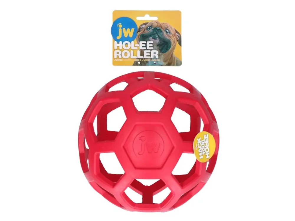 JW Hol-EE děrovaný míč 18cm Jumbo - červený Dagaanbieding