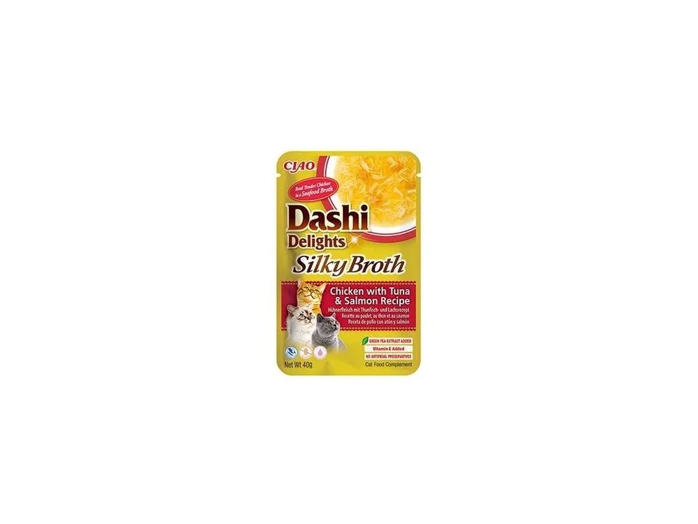 Seizoensaanbieding Churu Cat Dashi Delights Silky Broth Chick&Tun&Salm40g
