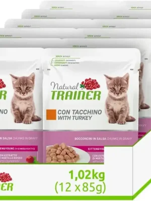 12x Kapsička Trainer Natural CAT KITTEN&YOUNG krůta 85g Exclusieve Aanbieding