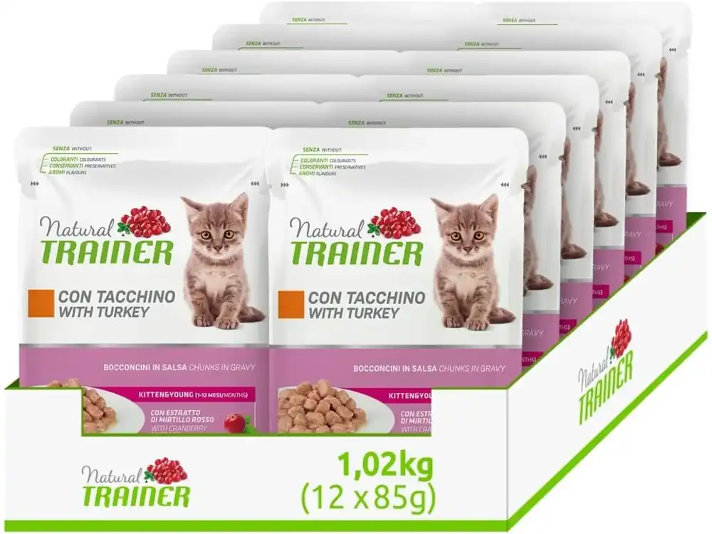 12x Kapsička Trainer Natural CAT KITTEN&YOUNG krůta 85g Exclusieve Aanbieding