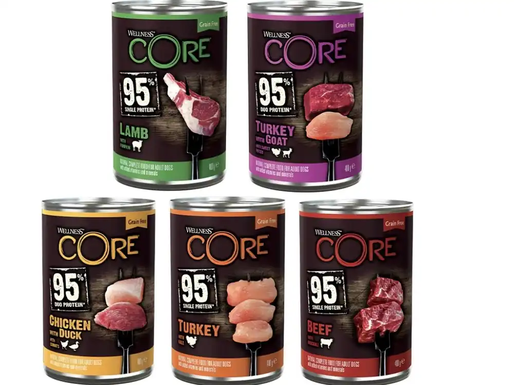 .Wellness Core Dog 95% Protein Adult MIX 5x400g Favoriet