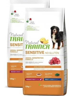 2xTrainer Sensitive No Gluten Adult M/M jehněčí 12kg Hete Deal