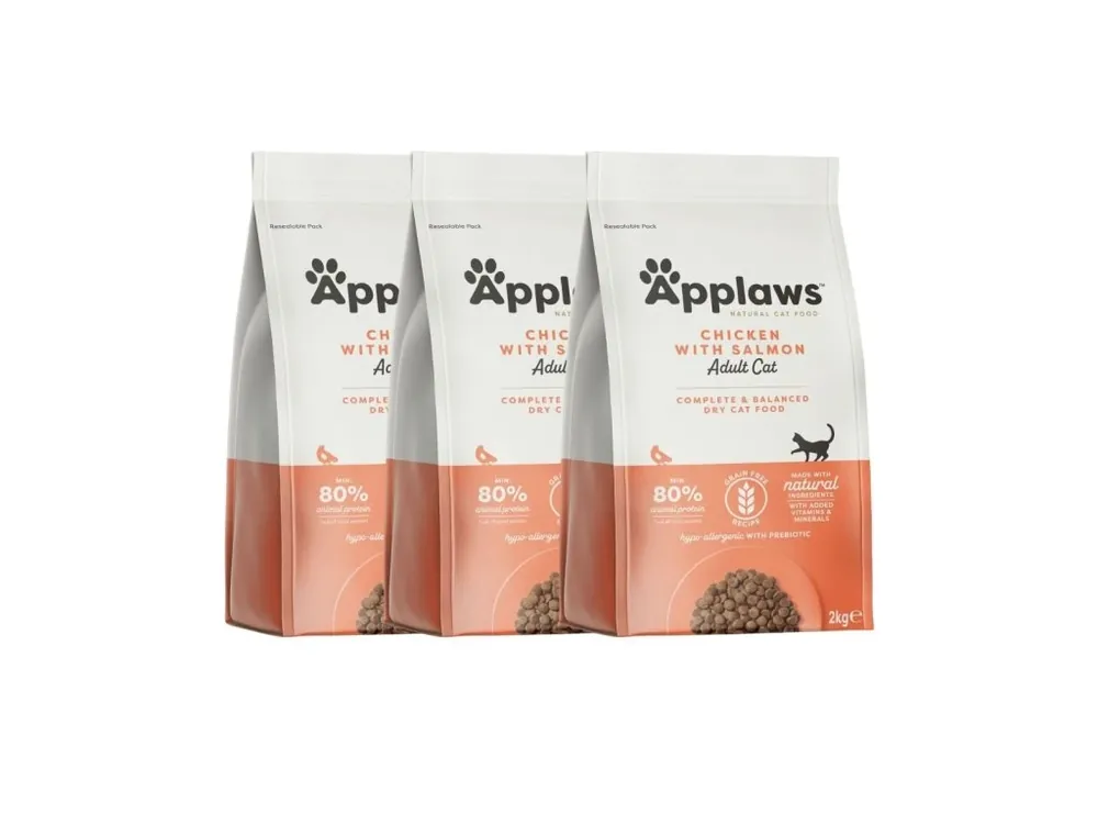 Meest Verkocht APPLAWS Cat Adult Chicken and Salmon 6 kg (3x2 kg)