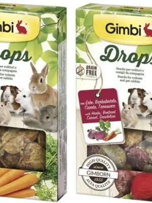 Koop Vandaag Gimbi Drops pro hlodavce s mrkví a řepou 2x 50g