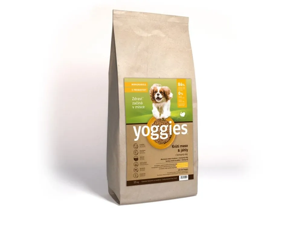 Beperkt Aanbod 15 kg Yoggies Krůtí maso&jáhly, minigranule lisované za studena s probiotiky