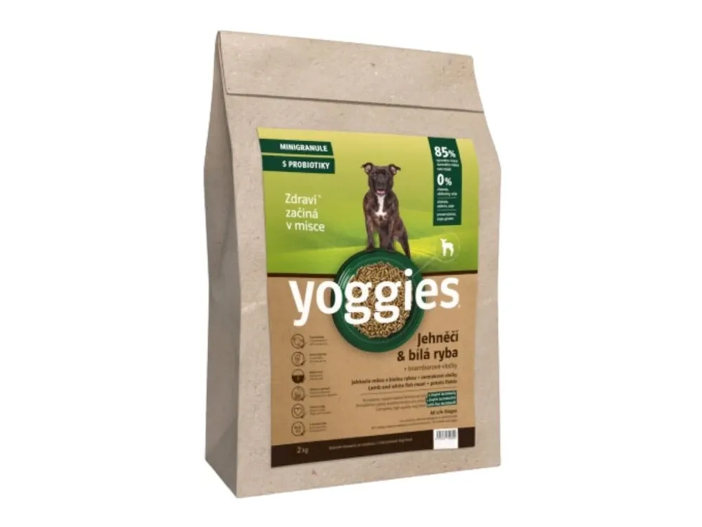 Finale Uitverkoop 2kg Yoggies Jehněčí maso&bílá ryba, minigranule lisované za studena s probiotiky