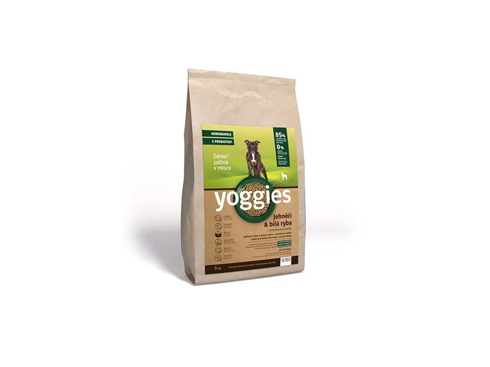 5kg Yoggies Jehněčí maso&bílá ryba, minigranule lisované za studena s probiotiky Hete Deal