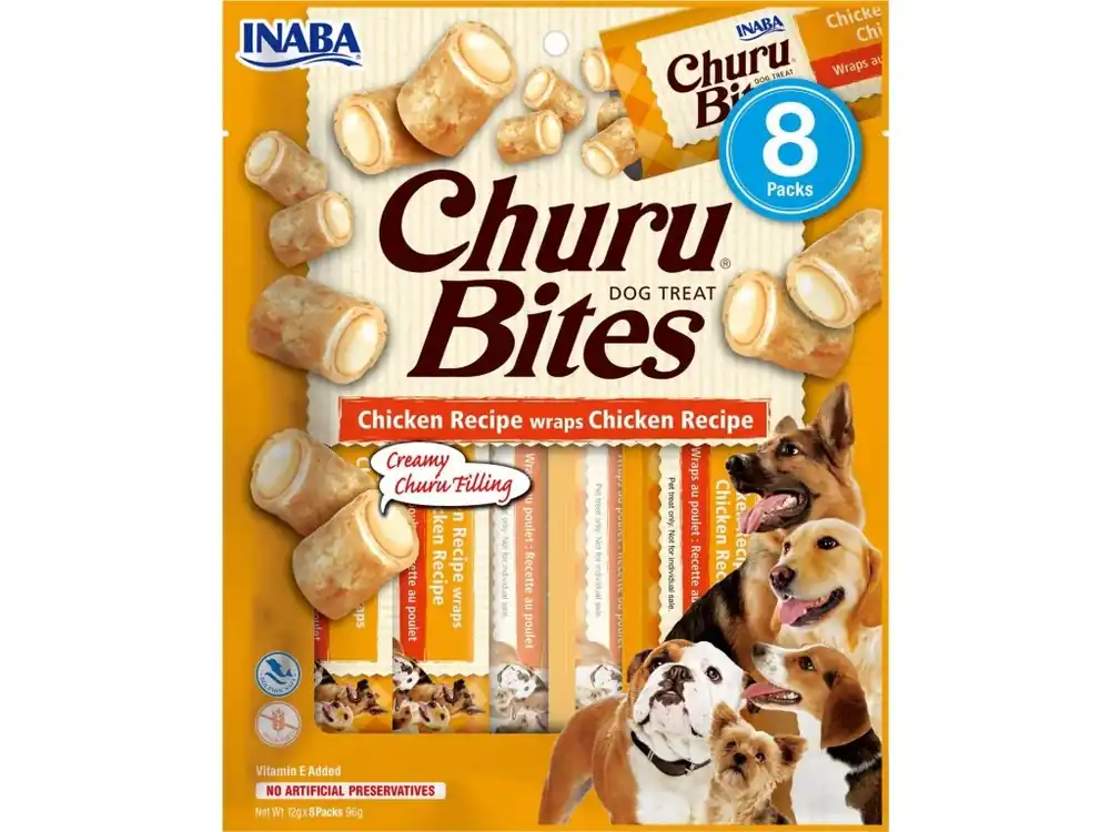 Veilige Betaling Churu Dog Bites Chicken wraps Chicken 8x12g