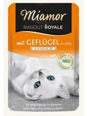 Goedkoop Kapsička MIAMOR Ragout Royale Kitten drůbeži v želé 100g