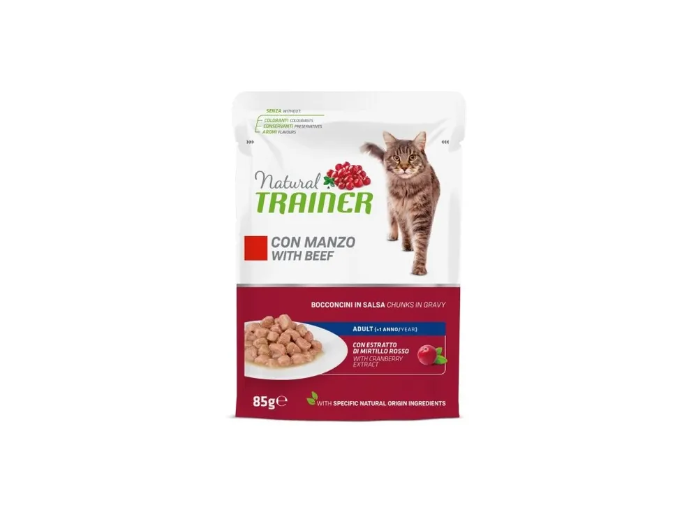 Kapsička Trainer Natural CAT AD. Hovězí 85g Rechtstreeks Van De Fabrikant