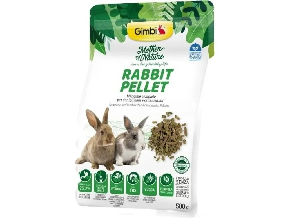 GIMBI MOTHER NATURE kralik susene pelety 500g Snelle Levering