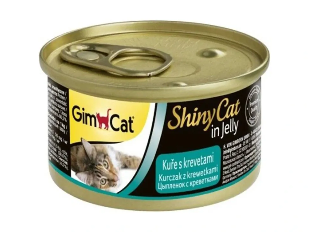 Konzerva SHINY CAT Kuře+kreveta 70g Favoriet