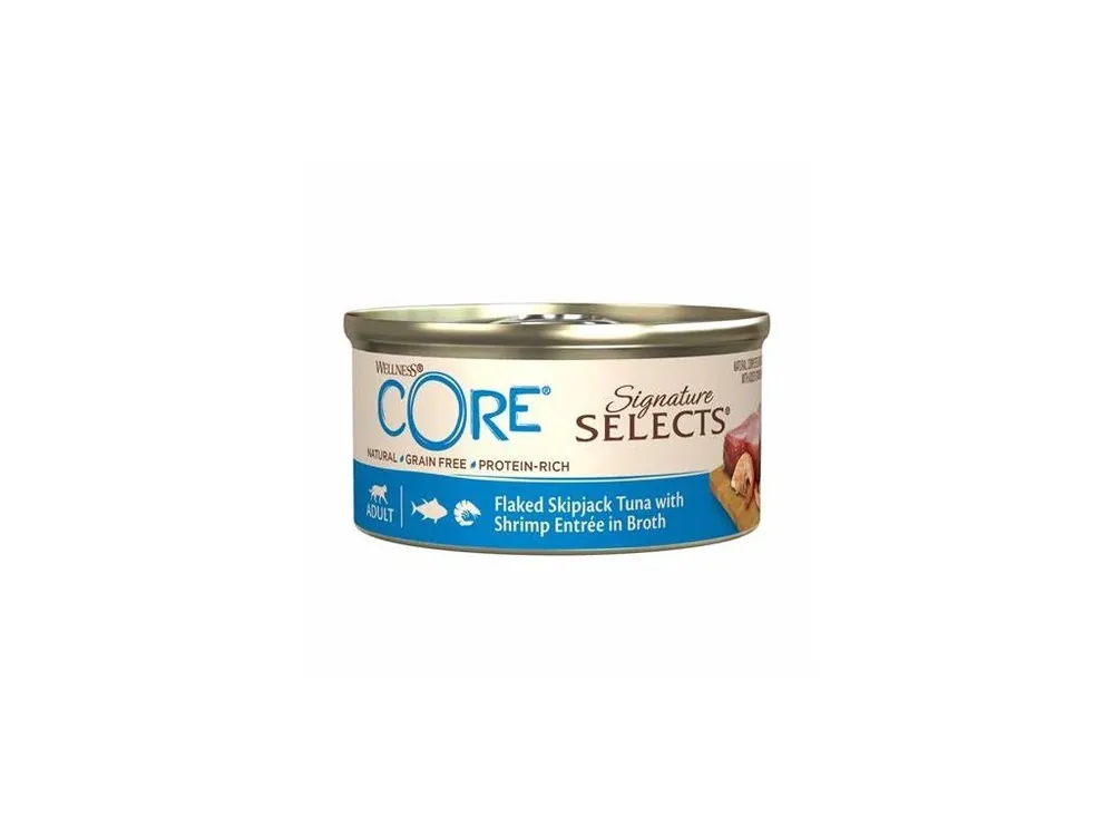 Speciale Aanbieding KonzervaWellness Cat Selects Flaked tunak s krevety ve stave 79g