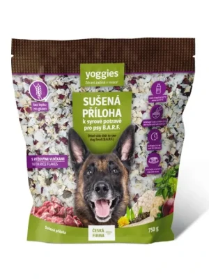 750g Yoggies Sušená příloha s rýžovými vločkami k syrové potravě B.A.R.F. Gratis Retour
