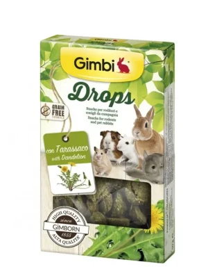GIMBI DROPS pro hlodavce s pampeliskou 50g Koopje