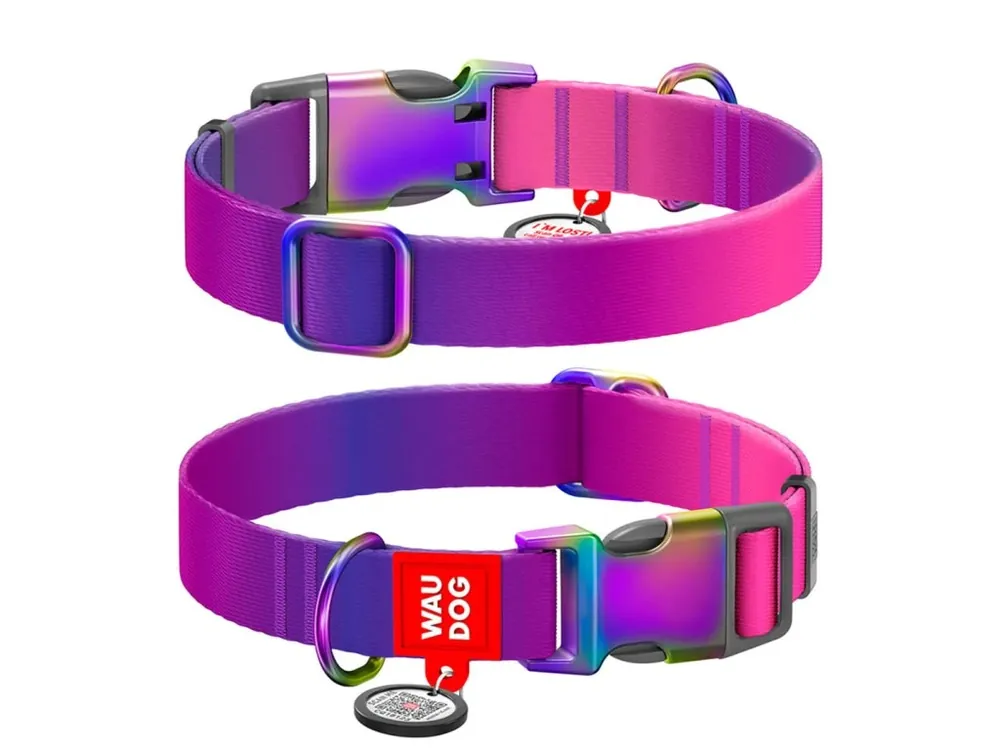 WAUDOG obojek nylon Gradient Fialovo-růžový QR (L/33-49cm/2,5cm) Direct Beschikbaar
