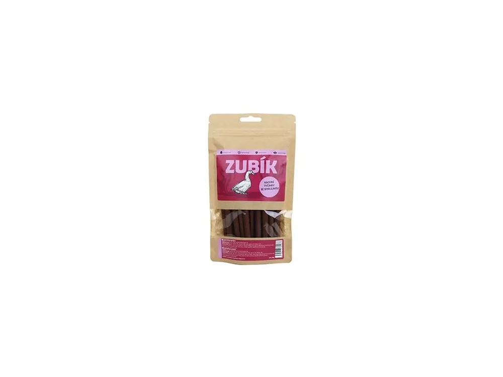 Pochoutka ZUBÍK Kachní tyčinky se spirulinou 200g Exclusieve Aanbieding