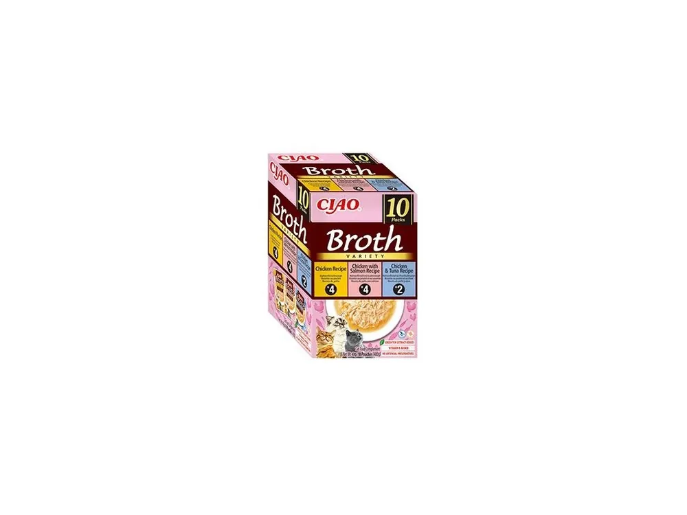Veilige Betaling Churu Cat BOX Broth Chick&Chick.Salm&Chick.Tuna 10x40g