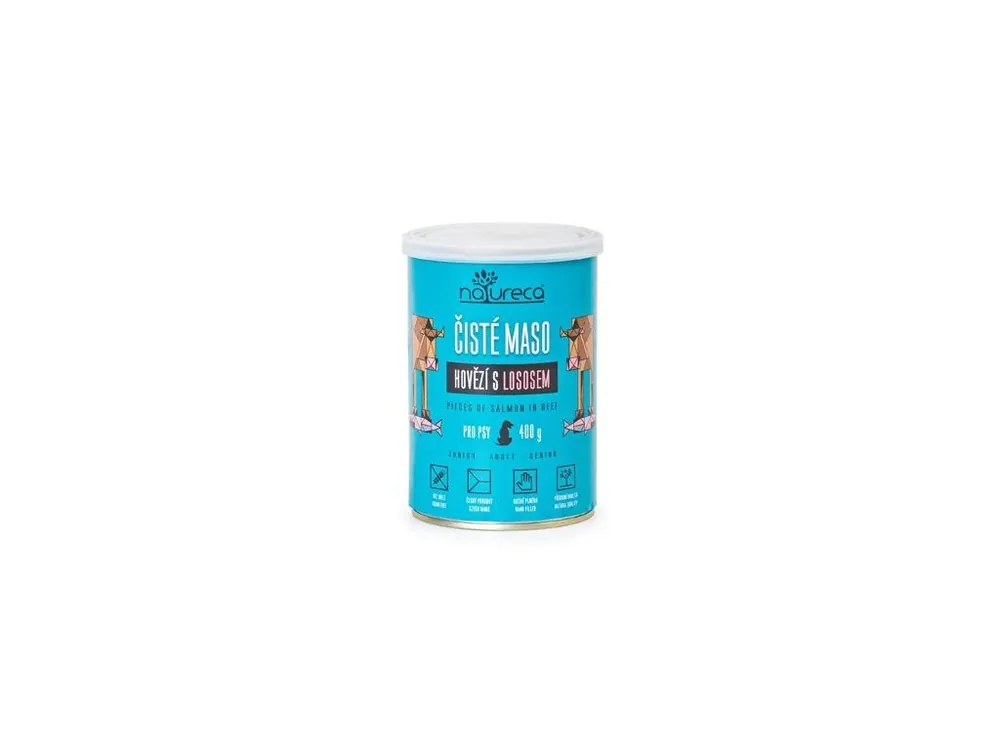 Hoge Kwaliteit NATURECA konz. hovězí s lososem pro psy 400g