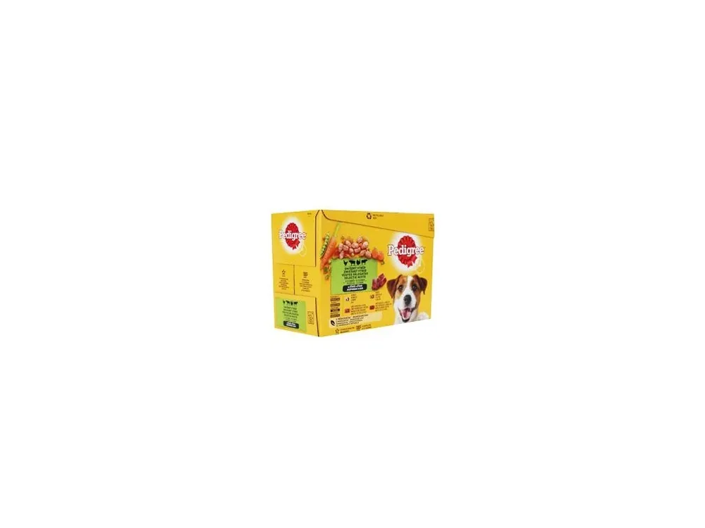 Pedigree kapsa mas.výběr se zeleninou ve šťávě 12x100g Flitsaanbieding