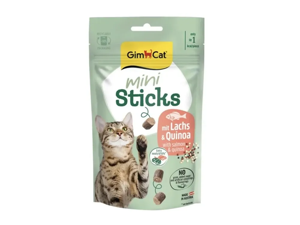 Koopje GimCat Mini Sticks Losos & Quinoa 50g
