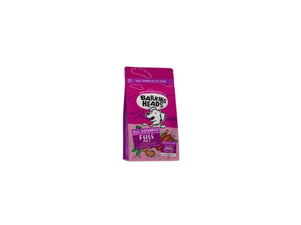 Laatste Versie BARKING HEADS All Hounder Fuss Pot Duck 2kg