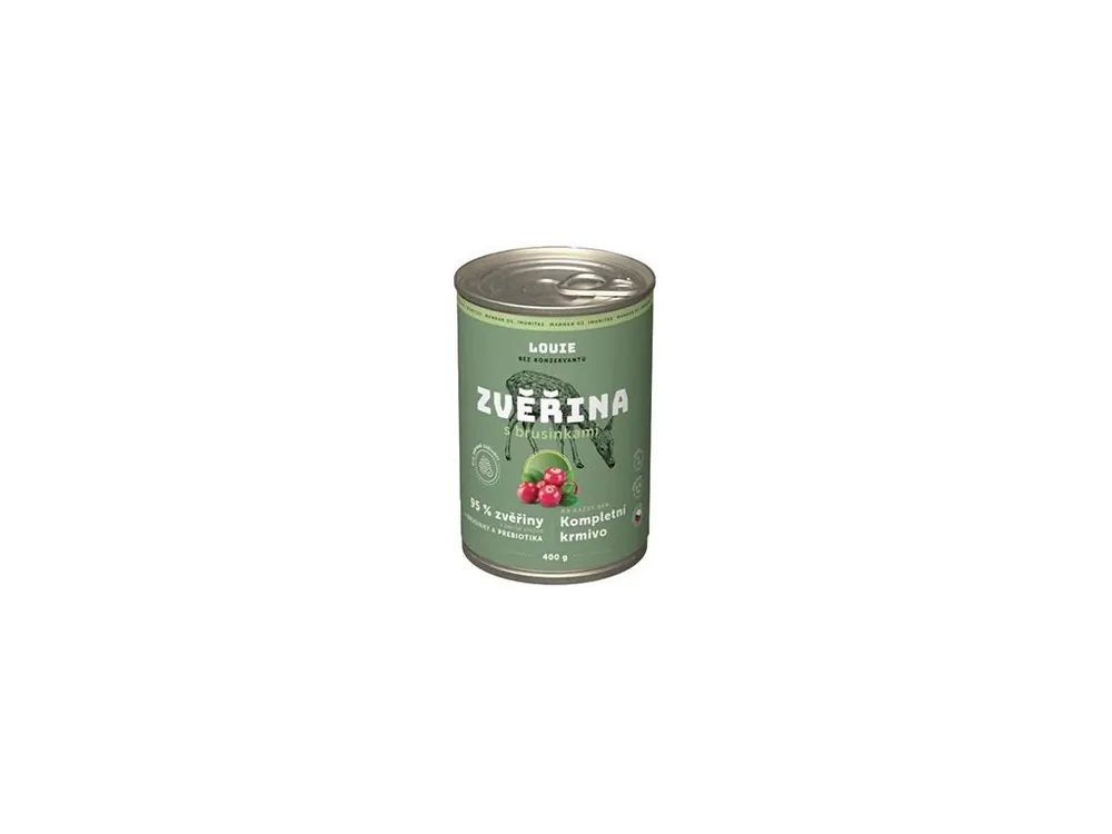 Meest Verkocht Louie Dog konz. Zvěřina s brusinkami a prebiotiky 400g