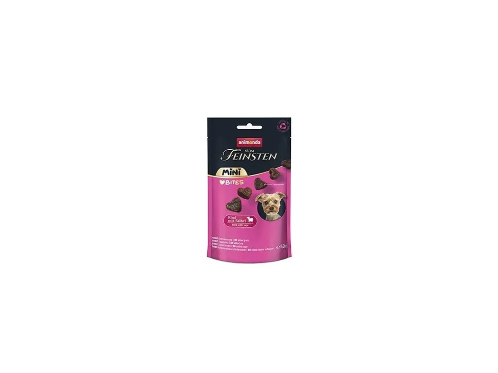 Animonda pes VF poch. Mini Bites hovězí/šalvěj 50g Seizoensaanbieding