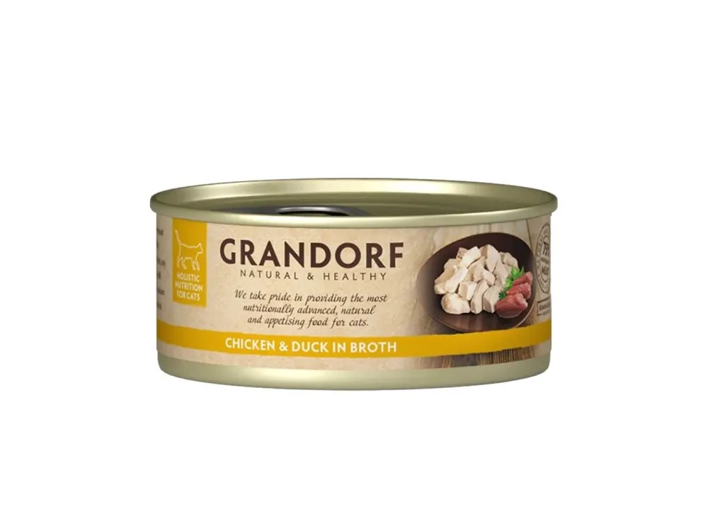 Exclusieve Aanbieding Grandorf konzerva pro kočky Kuřecí prsa s kachními filety 70g