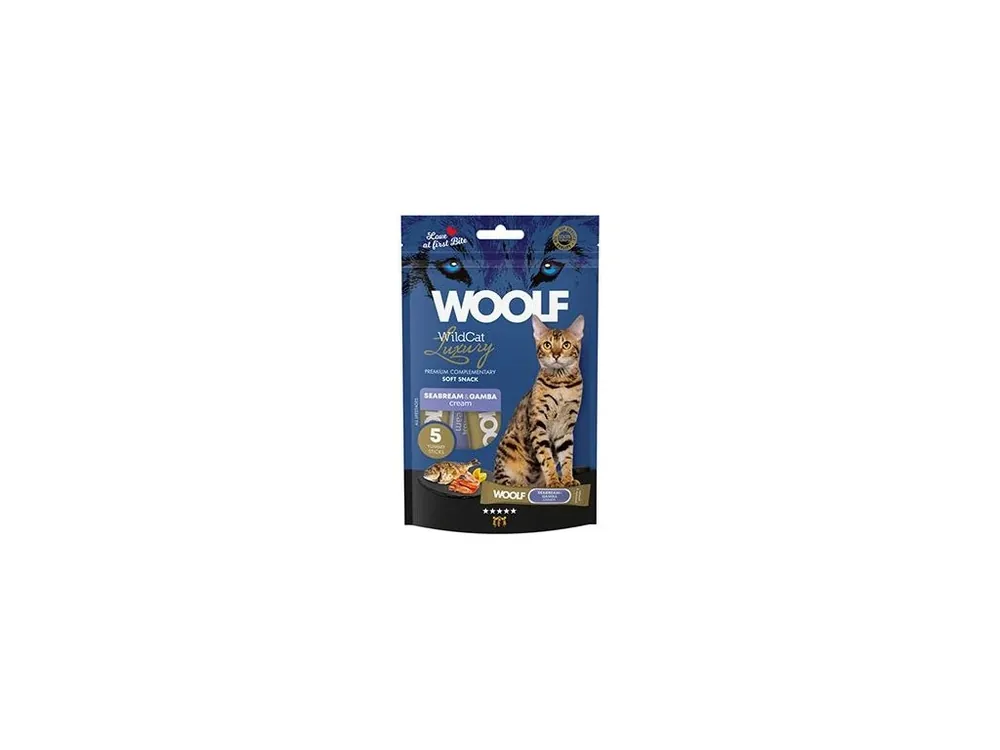 Aanbieding WOOLF WildCat Cream Luxury Seabream&Gamba 5x14g