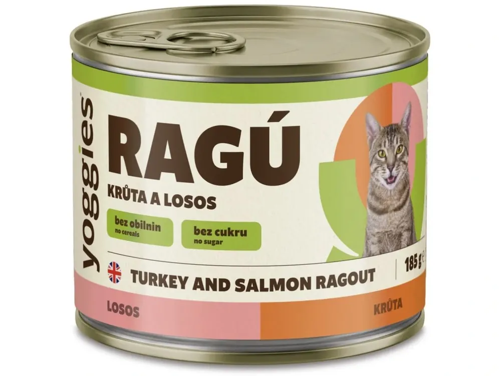 Bestseller Yoggies RAGÚ pro kočky, krůta a losos 185 g