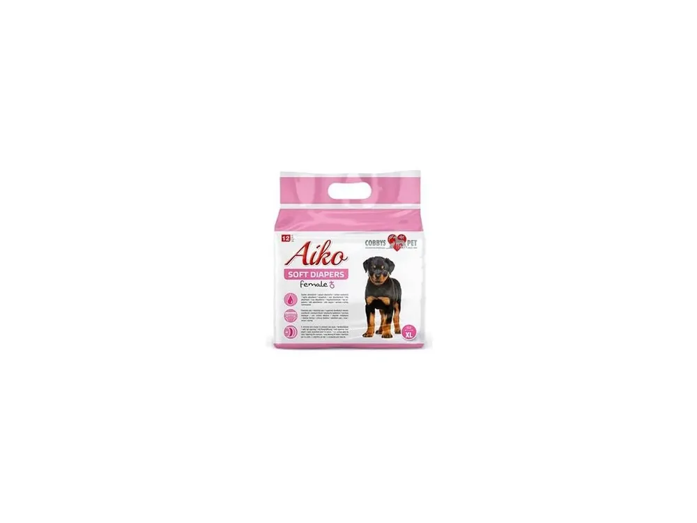 Plenky pro feny Aiko Soft Diapers XL/40x58cm 12ks Tijdelijk Beschikbaar