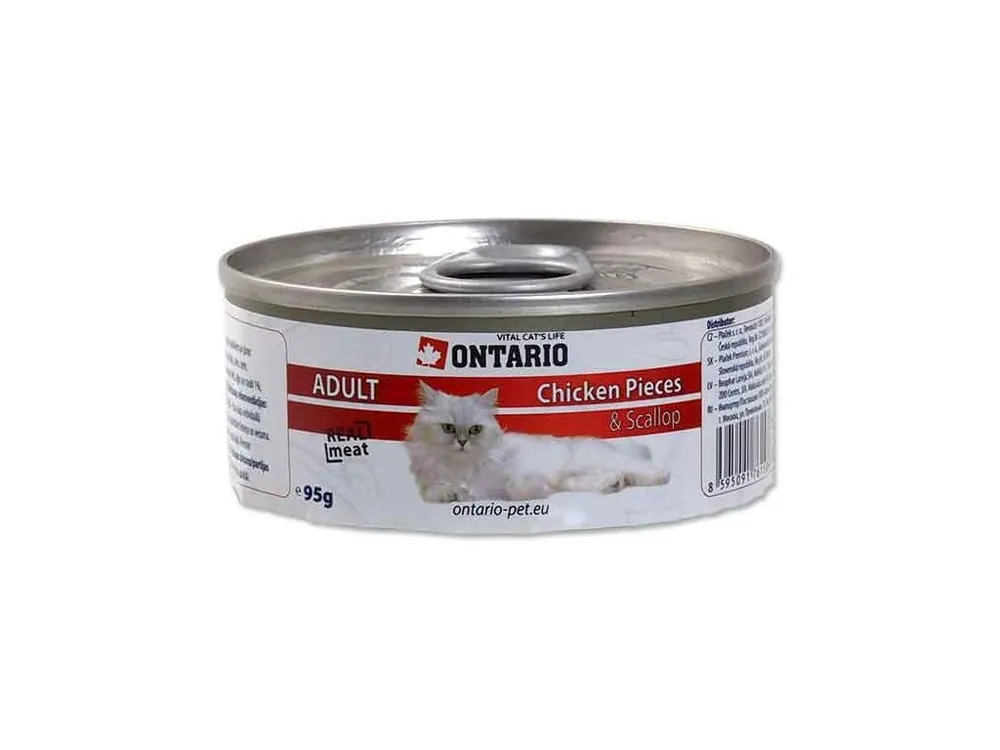 ONTARIO konzerva Chicken Pieces + Scallop 95g Hoge Kwaliteit