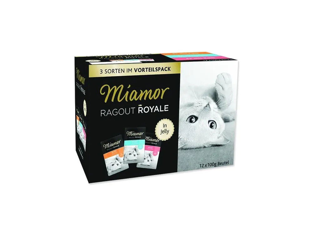 Korting MIAMOR Kapsička Ragout Royale krůta, losos, telecí v želé multipack 1200 g