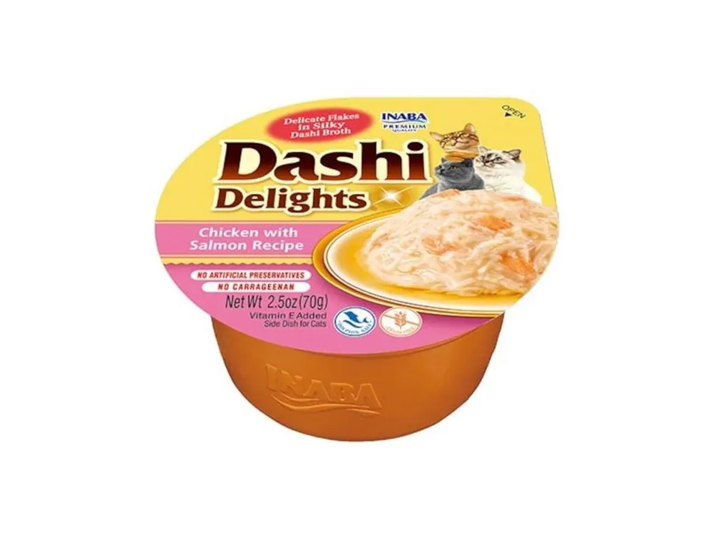 Inaba Dashi Delights kuře s lososem 70g Beperkt Aanbod