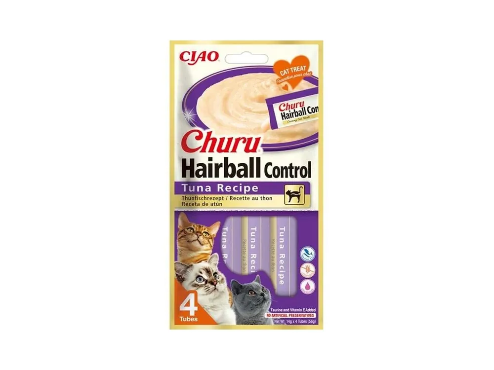 Lage Prijs Inaba Churu cat snack Hairball tuňák 4x 14g