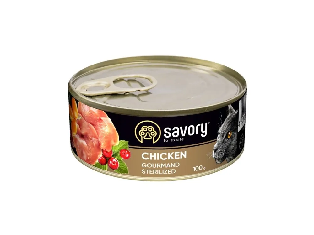 Savory Cat sterilized Chicken 100 g Bestel Nu