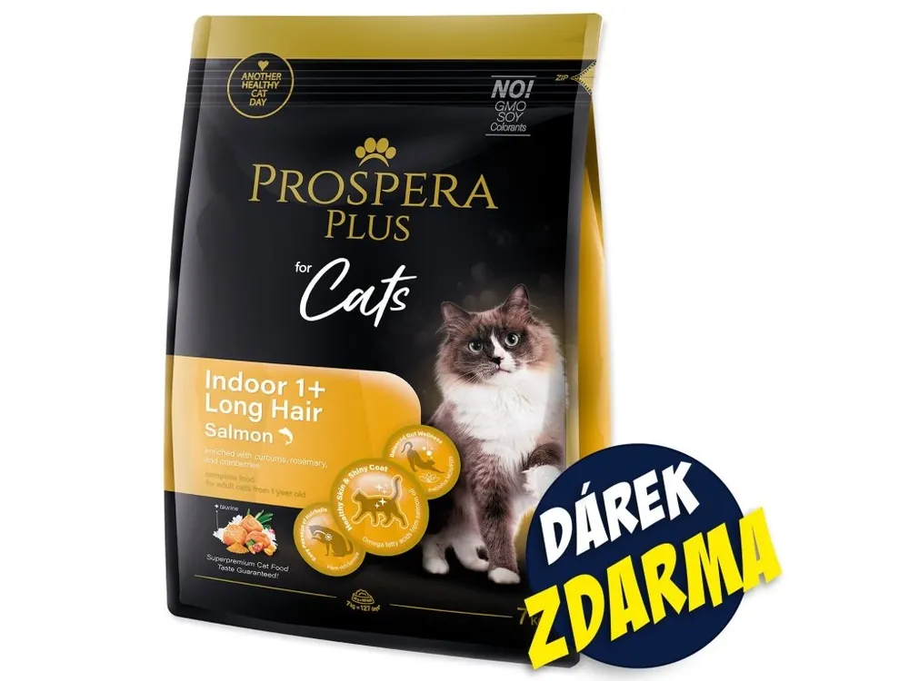 Gecertificeerd Prospera Plus Indoor 1+ Salmon Long Hair 7 kg + barel na krmení