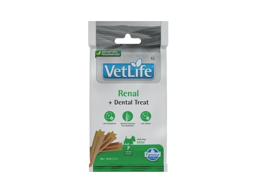 Vet Life Dog Dental Snack Renal Adult Mini 60 g Merkproduct