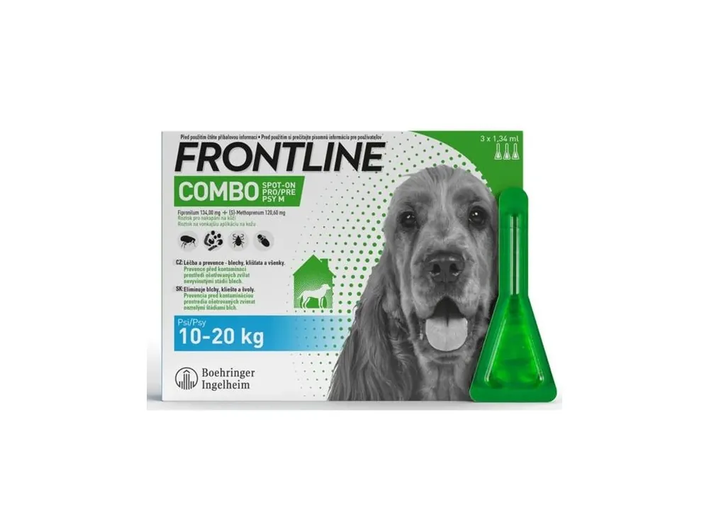 Frontline Combo spot-on dog M a.u.v. sol 3 x 1,34, 10-20kg Express Levering