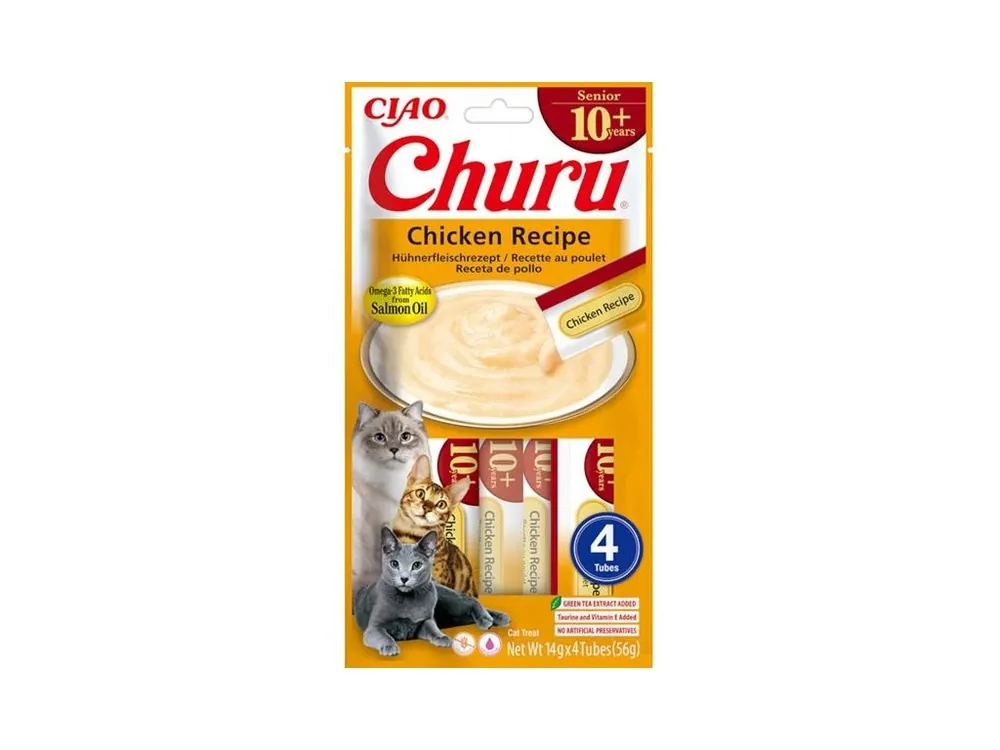 Inaba Churu Senior cat snack kuře 4x 14g Gecertificeerd